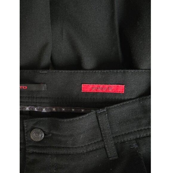 Alberto Pants Men's 40 x 31 ALTERED Ceramica Modern Fit Dress Pants Stone Black - Picture 5 of 8